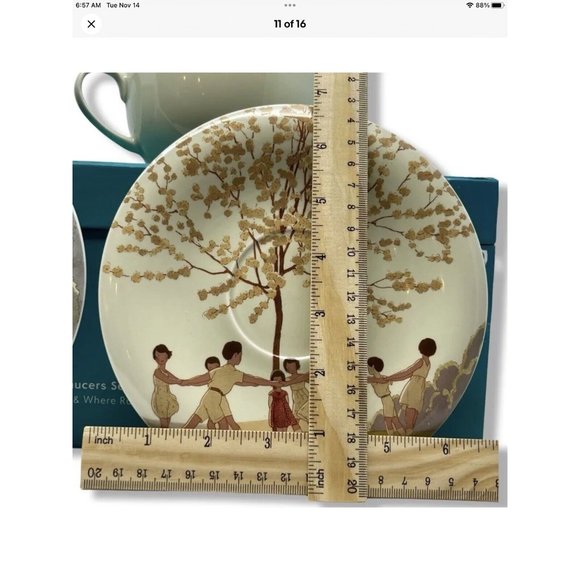 Rare London Museum Underground Vtg Tea Cups Saucers Set Artist Andre Marty NIB - Picture 11 of 15